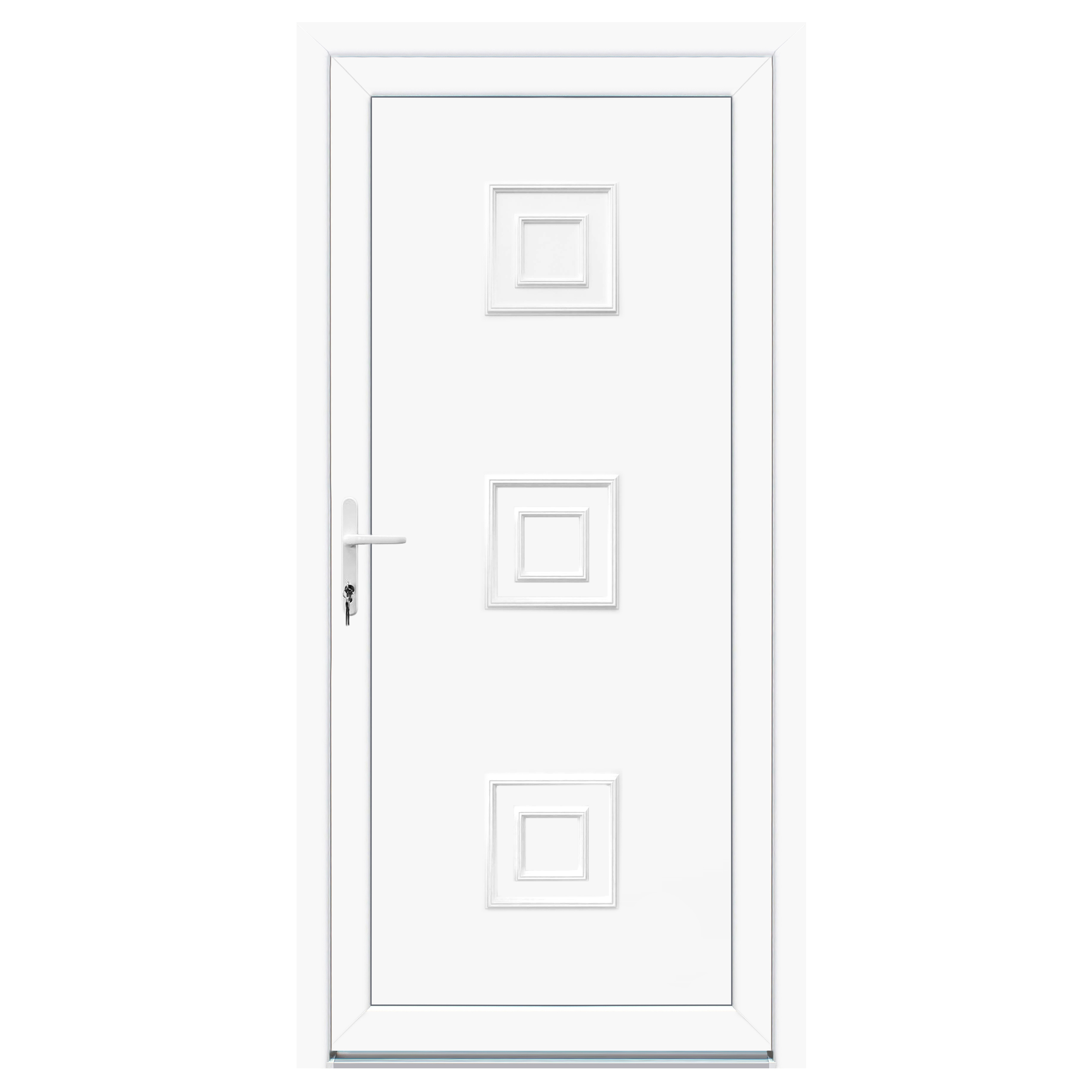 KT16 teli paneles, 100x210 cm, műanyag bejárati ajtó, balos, befele nyíló